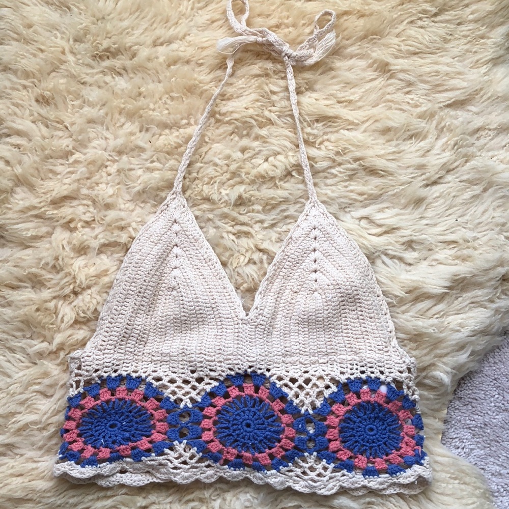 Urban outfitters ecote boho crochet crop top